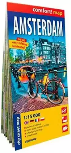 Comfort map Amsterdam 115 000 plan miasta Książki Turystyka mapy atlasy