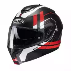 HJC KASK SZCZĘKOWY C91 OCTO BLACKRED Sport i rekreacja Sporty motorowe Kaski do sportów motorowych