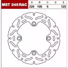 TRW Tarcza hamulcowa MST245RAC TRIUMPHSPEED HONDA Motoryzacja Sporty Motorowe Układy Hamulcowe