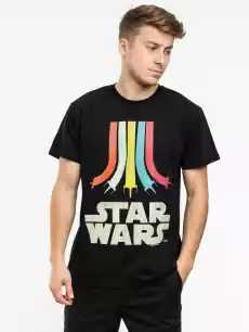 MC439 Star Wars Rainbow Logo Tee Black Odzież obuwie dodatki Odzież męska Koszulki męskie