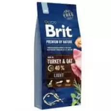 Brit Premium by Nature light sucha karma dla psów z nadwagą z indykiem i owsem 15 kg Dom i ogród Artykuły zoologiczne Psy