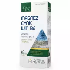 Magnez Cynk Witamina B6 60 Kapsułek Medica Herbs Artykuły Spożywcze