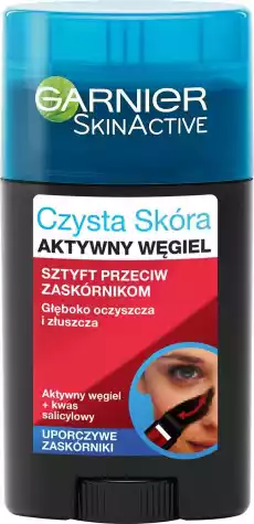 Garnier Czysta Skóra Złuszczający sztyft z aktywnym węglem przeciw zaskórnikom 50ml Zdrowie i uroda Kosmetyki i akcesoria Pielęgnacja twarzy