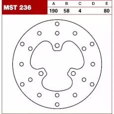 TRW Tarcza hamulcowa MST236 YAMAHAAPRILIAGILERA Motoryzacja Sporty Motorowe Układy Hamulcowe