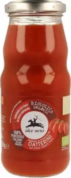 SOS POMIDOROWY PASSATA Z POMIDORÓW DAKTYLOWYCH BIO 350 g ALCE NERO Artykuły Spożywcze Zdrowa żywność