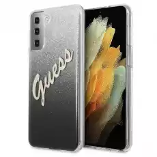 Guess GUHCS21MPCUGLSBK S21 G996 czarnyblack hardcase Glitter Gradient Script Telefony i akcesoria Akcesoria telefoniczne Etui