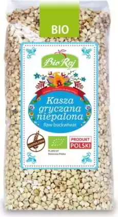 KASZA GRYCZANA NIEPALONA BEZGLUTENOWA BIO 500 g BIO RAJ Dom i ogród Wyposażenie wnętrz Dekoracja Mapy zdrapki