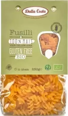 MAKARON KUKURYDZIANY ŚWIDERKI FUSILLI BEZGLUTENOWY BIO 250 g DALLA COSTA Artykuły Spożywcze Makarony