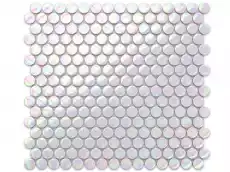 MOZAIKA CERAMICZNA PENNY DOTS WHITE PEARL SHINE Dom i ogród Budowa i Materiały budowlane Wykończenie podłogi i ścian Płytki