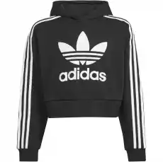 Bluza z kapturem dziecięca adidas ORIGINALS ADICOLOR CROPPED czarna H32337 Odzież obuwie dodatki Bluzy i swetry