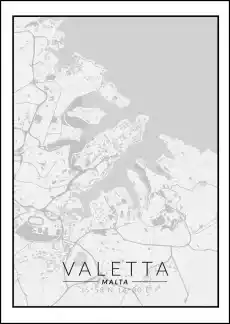 Valetta mapa czarno biała plakat Wymiar do wyboru 20x30 cm Dom i ogród Wyposażenie wnętrz Dekoracja Obrazy i plakaty