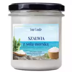 ŚWIECA SOJOWA SZAŁWIA Z SOLĄ MORSKĄ 300 ml YOUR CANDLE Dom i ogród Wyposażenie wnętrz Świece i aromaterapia