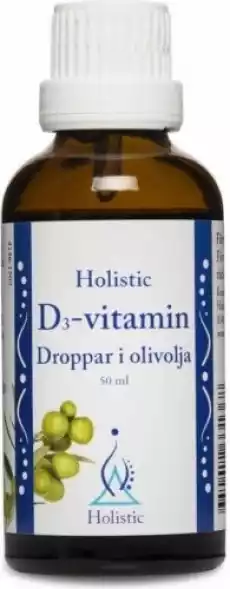 Witamian D3 125 μg z oliwą D3vitamin Droppar i olivolja krople 50ml Holistic Sport i rekreacja Odżywki i suplementy Witaminy i minerały