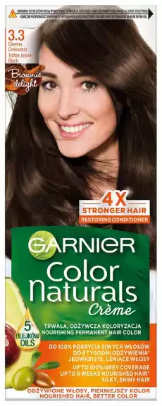 Garnier Color Naturals 33 Ciemna czekolada odżywcza farba do włosów do 100 pokrycia siwych włosów Zdrowie i uroda Kosmetyki i akcesoria Pielęgnacja i stylizacja włosów Farby i szampony koloryzujące