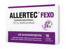 Allertec Fexo 120mg x 10 tabletek Zdrowie i uroda Zdrowie Leki Alergia