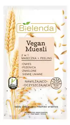 Bielenda Vegan Muesli maseczka peeling 2w1 nawilżanie i oczyszczanie 8g Zdrowie i uroda Kosmetyki i akcesoria Pielęgnacja twarzy Maseczki