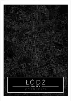 Łódź mapa dark plakat Wymiar do wyboru 20x30 cm Dom i ogród Wyposażenie wnętrz Dekoracja Obrazy i plakaty