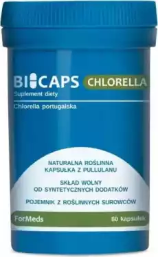 Bicaps Chlorella portugalska 530mg 60 porcji 60 kapsułek ForMeds Artykuły Spożywcze Produkty dietetyczne Suplementy