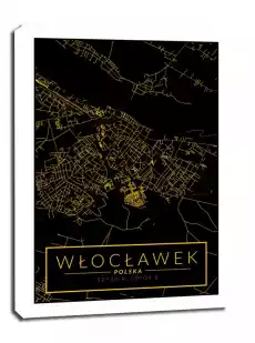 Włocławek mapa złota obraz na płótnie Wymiar do wyboru 20x30 cm Dom i ogród Wyposażenie wnętrz Dekoracja Obrazy i plakaty