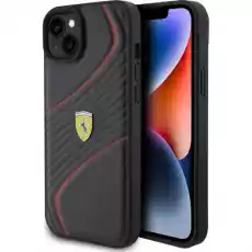 Etui Ferrari HardCase Twist Metal Logo do iPhone 15 Plus czarne Telefony i akcesoria Akcesoria telefoniczne Pokrowce i kabury do telefonów