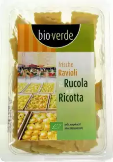 RAVIOLI ŚWIEŻE Z RUKOLĄ I RICOTTĄ BIO 250 g BIO VERDE Artykuły Spożywcze Gotowe dania