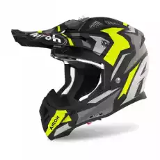 AIROH KASK OFFROAD AVIATOR ACE SWOOP YELLOW MAT Sport i rekreacja Sporty motorowe Kaski do sportów motorowych