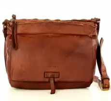 MARCO MAZZINI Torebka skórzana messenger retro bag brąz camel Odzież obuwie dodatki Galanteria i dodatki Torebki damskie