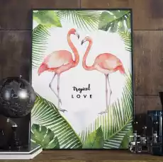 Plakat w ramie tropical love wymiary 20cm x 30cm ramka biała Dom i ogród