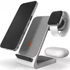 Ładowarka indukcyjna STM Chargetree 3w1 Qi dla Apple Watch AirPods iPhone Smartfony z Qi biała Telefony i akcesoria Akcesoria telefoniczne Ładowarki i kable