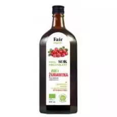 Fair Organic Sok 100 NFC Żurawina bezpośrednio tłoczony 500 ml Bio Artykuły Spożywcze Napoje