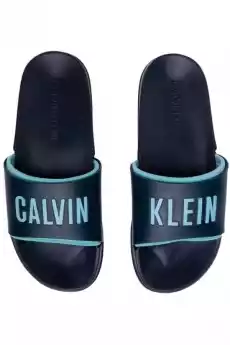 KLAPKI MĘSKIE CALVIN KLEIN KM0KM00495 GRANATOWE Odzież obuwie dodatki Obuwie męskie Klapki męskie