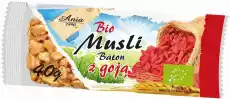 BATON MUSLI Z JAGODAMI GOJI BIO 40 g BIO ANIA Artykuły Spożywcze Zdrowa żywność