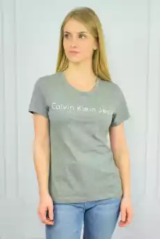 TSHIRT DAMSKI CALVIN KLEIN SZARY Odzież obuwie dodatki Odzież damska Tshirty i koszulki damskie