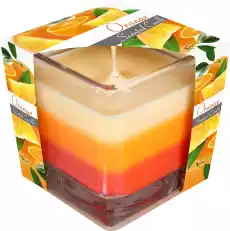 Bispol świeca zapachowa trójkolorowa w szkle pomarańcza 1 sztuka Dom i ogród Wyposażenie wnętrz Świece i aromaterapia