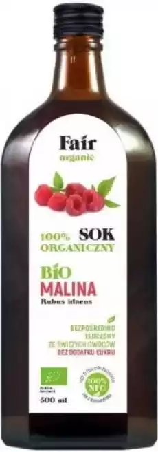 SOK Z MALIN NFC BIO 500 ml FAIR ORGANIC Artykuły Spożywcze Produkty dietetyczne Soki