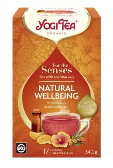 HERBATKA DLA ZMYSŁÓW NA DOBRE SAMOPOCZUCIE Z OLEJKIEM Z MANDARYNKI FOR THE SENSES NATURAL WELLBEING BIO 17 x 2 g 34 g YOGI Artykuły Spożywcze Herbata