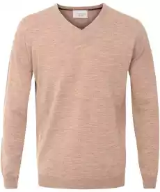 Sweter pulower vneck z wełny z merynosów beżowy XXXL Odzież obuwie dodatki Odzież męska Swetry męskie