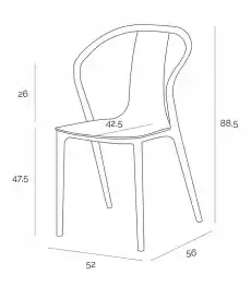 Krzesło do kawiarni z siedziskiem ze sklejki Bella Dom i ogród Meble Kuchnia i jadalnia Krzesła i taborety