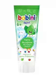 Bobini Dent pasta do zębów dla małych i dużych powyżej 6go roku życia Miętowa guma balonowa 75ml Zdrowie i uroda Kosmetyki i akcesoria Pielęgnacja zębów i jamy ustnej