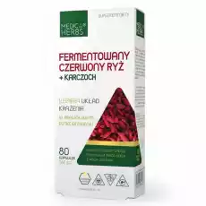 Fermentowany Czerwony Ryż Karczoch 260 mg 80 Kapułek Medica Herbs Artykuły Spożywcze