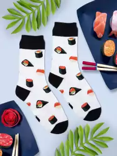 Długie Skarpetki Urban Socks Sushi Białe Odzież obuwie dodatki Bielizna damska Skarpetki i podkolanówki