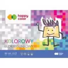 Happy Color Blok rysunkowy kolorowy A4 80g 15 arkuszy Dla dziecka Artykuły szkolne Bloki i wycinanki