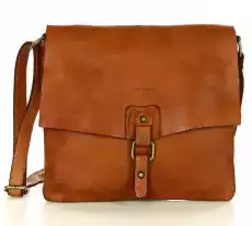 Torebka skórzana listonoszka stylowy minimalizm ala messenger leather bag MARCO MAZZINI camel Odzież obuwie dodatki Galanteria i dodatki Torebki damskie