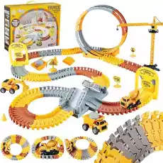 Tor wyścigowy dla dzieci plac budowy 180 elementów z pojazdami Dla dziecka Zabawki Zabawki dla chłopców Parkingi garaże i tory wyścigowe