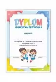 Dyplom A4 ukończenia przedszkola niebieski 10 sz Biuro i firma Akcesoria biurowe Artykuły papiernicze