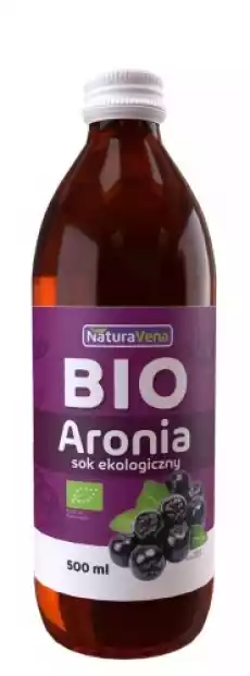 SOK Z ARONII 100 BEZ DODATKU CUKRÓW BIO 500 ml NATURAVENA Artykuły Spożywcze Produkty dietetyczne Soki