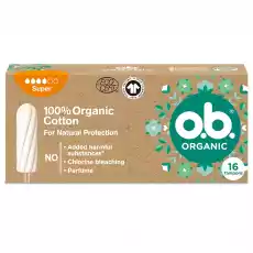 OB Organic tampony Super 16szt Zdrowie i uroda Kosmetyki i akcesoria Pielęgnacja ciała Higiena intymna Środki higieniczne