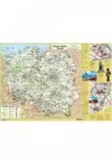 Mapa Polski Junior dla dzieci Plansza edukacyjna na ścianę i biurko Biuro i firma Akcesoria biurowe Artykuły papiernicze Globusy i mapy