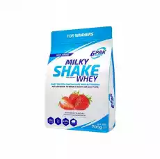 6PAK Milky Shake Whey 700g białko WPC o smaku truskawkowym Sport i rekreacja Odżywki i suplementy