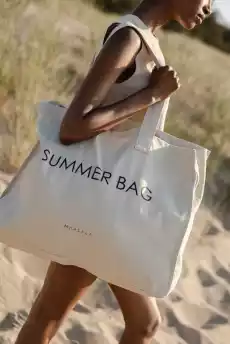 Torba typu shopper bag beżowa SUMMER BAG Odzież obuwie dodatki Galanteria i dodatki